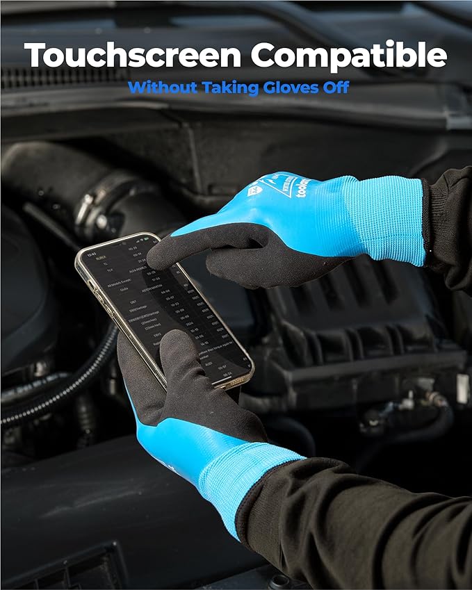 toolant Waterproof Winter Work Gloves for Men and Women, ANSI A4 Cut Resistant Freezer Gloves for Outdoor Cold Weather