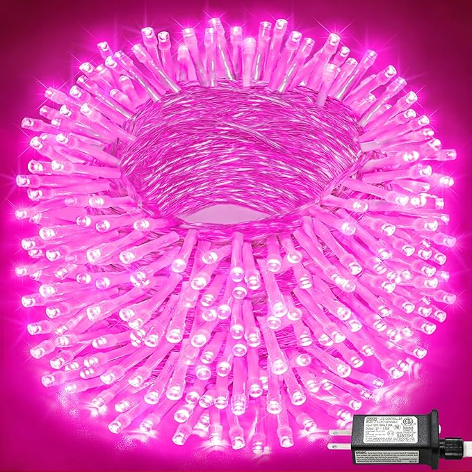 Christmas Lights Indoor, 132FT 400 LED Outdoor String Lights with 8 Modes Waterproof, Plug in Fairy Twinkle Lights Clear Wire for House Bedroom Patio Window Garden Wedding Decorations