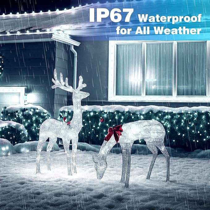 Christmas Lights 800 LED 264 FT, IP67 Waterproof Christmastree Lights with 8 Modes, Remote Control 3 Timers & Memory Function Xmas Decorations for House and Holiday (Cool White)