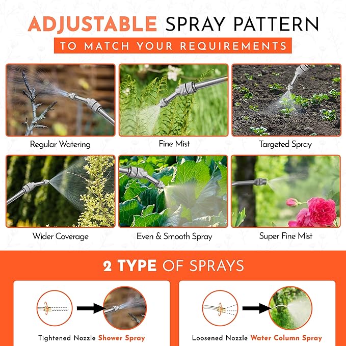 Pump Sprayer Upgraded Garden Sprayer Premium Viton Seals Telescopic Metal Lance & a Complete Set of Spare Parts Pumping Spray Bottle 5L for Watering Lawn Care & Home & Car Cleaning