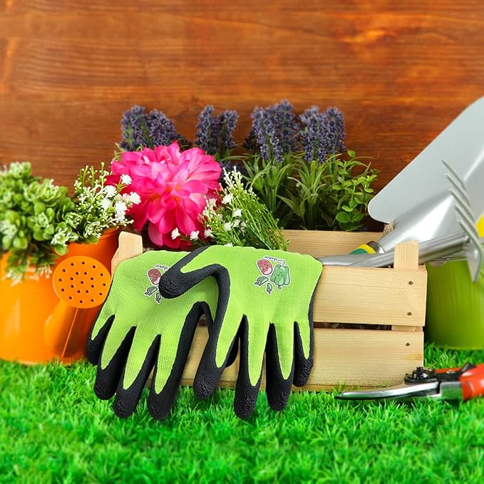 Evridwear Kids Gardening Gloves for Boys Girls Outdoor Yard Work,Planting (3-12 years)