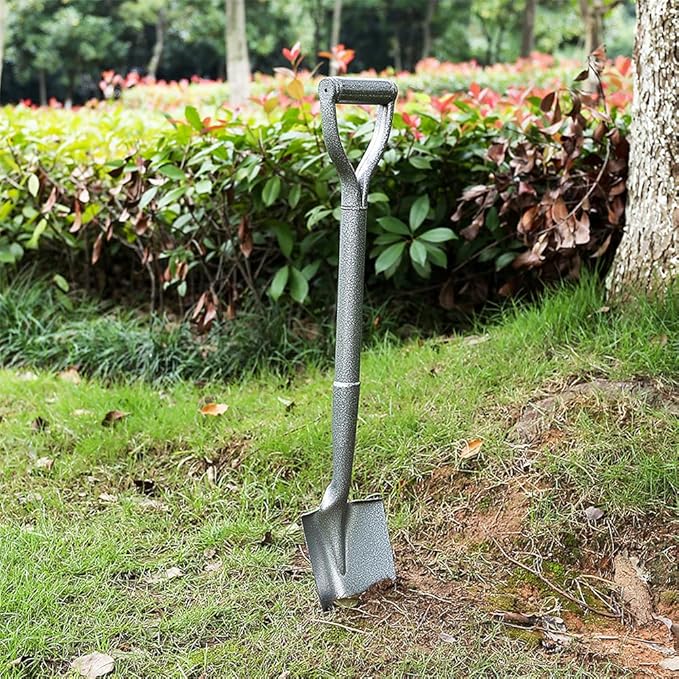 2 Pcs Handle Mini Spade with Shovels for Digging - All Metal Square Point Shovel - Steel Shovel Straight Spade（wh000007）