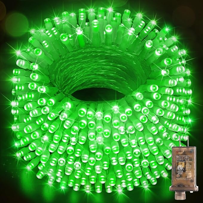 Hezbjiti 1000 LED 403 FT Christmas String Lights Outdoor, 8 Lighting Modes IP44 Waterproof Fairy Lights with Timer and Dimmable Function for Home Party Tree Decorations (Green, Clear Wire)