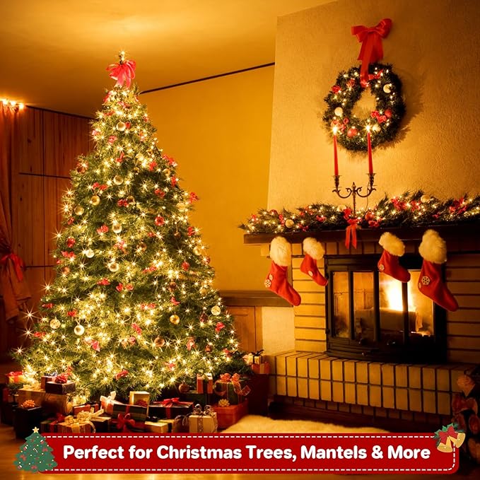 264FT 800 LED Christmas Lights, Twinkle Xmas Lights with 8 Modes and Timer, Outdoor Waterproof Christmas Tree Lights for Room Bedroom Wedding Party Holiday Decorations, Warm White