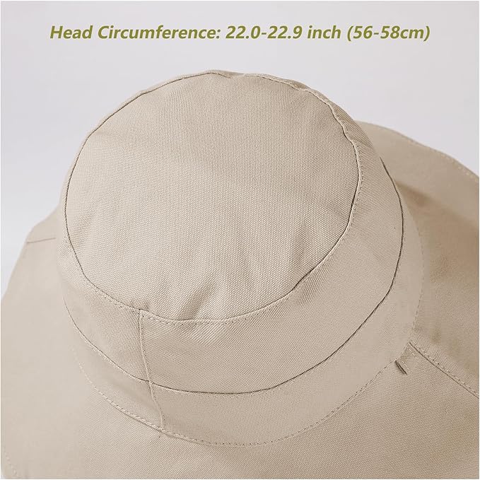 vidsel Womens Sun Hats Wide Brim Reversible Bucket Cotton Hat Packable Summer Travel Cap with Hat Clip,UV Protection
