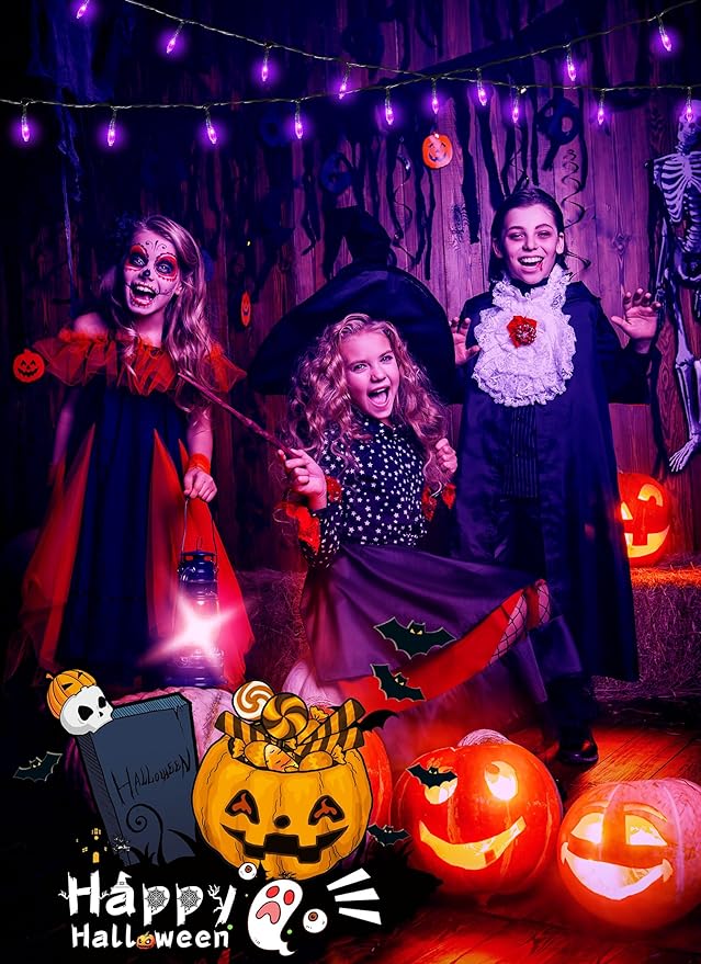 Halloween-Lights-Indoor, 100 LED 39 FT Purple Mini String Light Twinkle Lights USB with Remote & Adapter, Waterproof Tree Lights for Haunted House Window Holiday Party Xmas Christmas Decorations