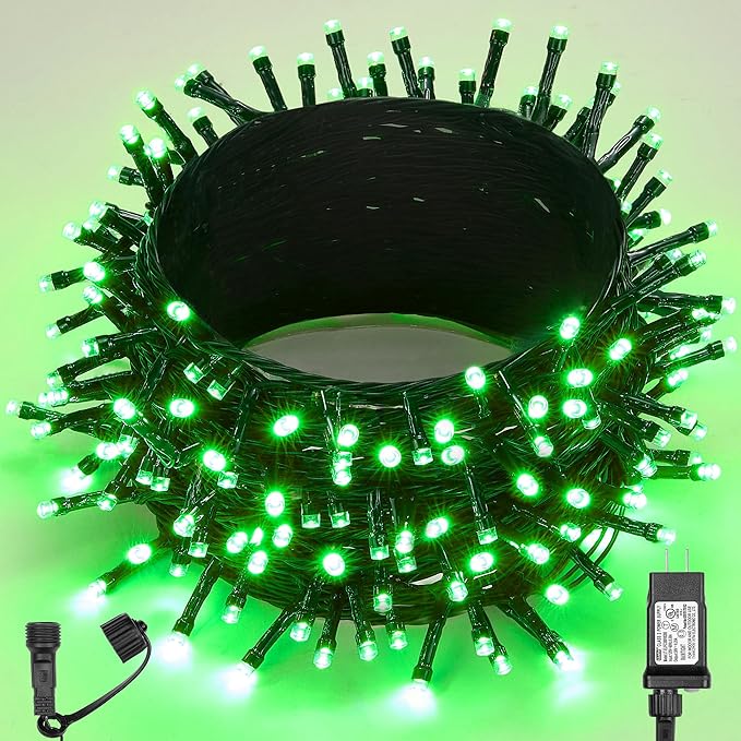 WBao Christmas Lights Indoor Outdoor 300LED 108ft, Super Bright LED Christmas String Lights with UL Certified, 8 Light Modes, Timer, Connectable & Waterproof for Trees, Patio, Xmas Party Decor, Green