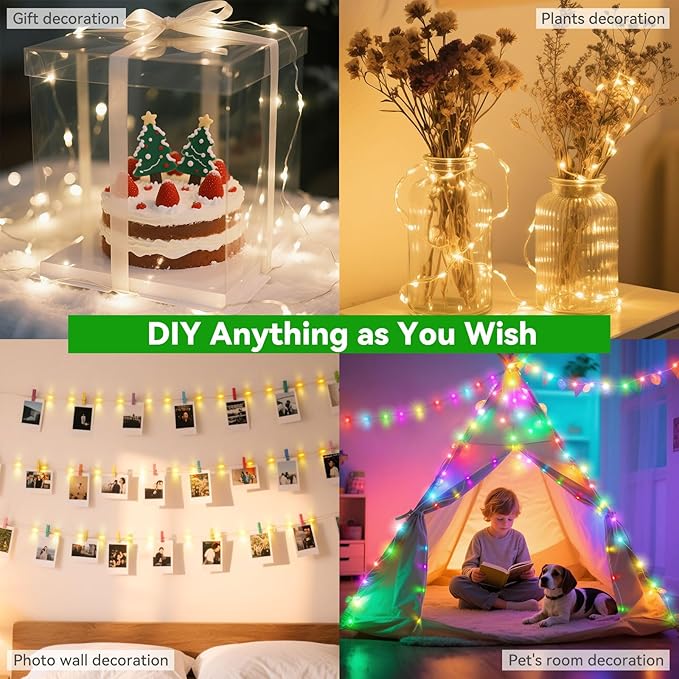 LitHome 300LED 99FT Christmas Led Fairy Lights Plug in, Color Changing Christmas Fairy Lights with Remote, 9 Modes Led String Lights Indoor Dimmable, Fairy String Lights for Xmas Home Party Decor