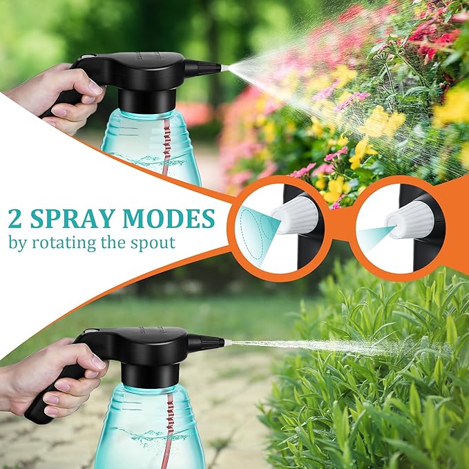Electric Spray Bottle Plant Mister for Indoor Outdoor Plants, 0.5 Gallon Automatic Watering Can Rechargeable Battery Powered Sprayer with Adjustable Spout for Gardening, Fertilizing, Cleaning