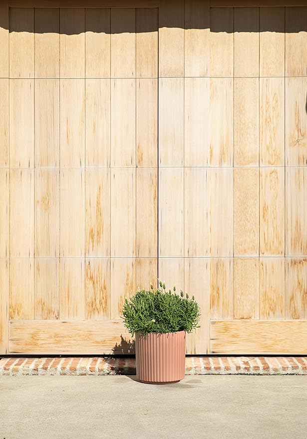 Veradek Demi Series Round Planter for Porch, Patio, Backyard | Durable Plastic-Stone Composite Material | Modern Décor for Tall Plants, Flowers