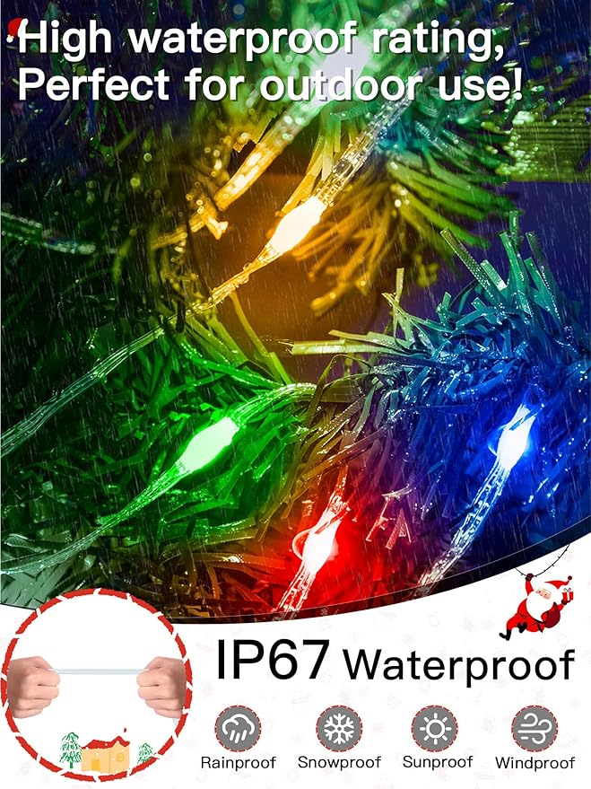 1000 LED 328 FT Outdoor Christmas Lights, IP67 Waterproof Twinkle String Lights with Remote 8 Modes and Timer Memory Function, Fairy Light for Holiday Garden Party Decorations(Multicolor)