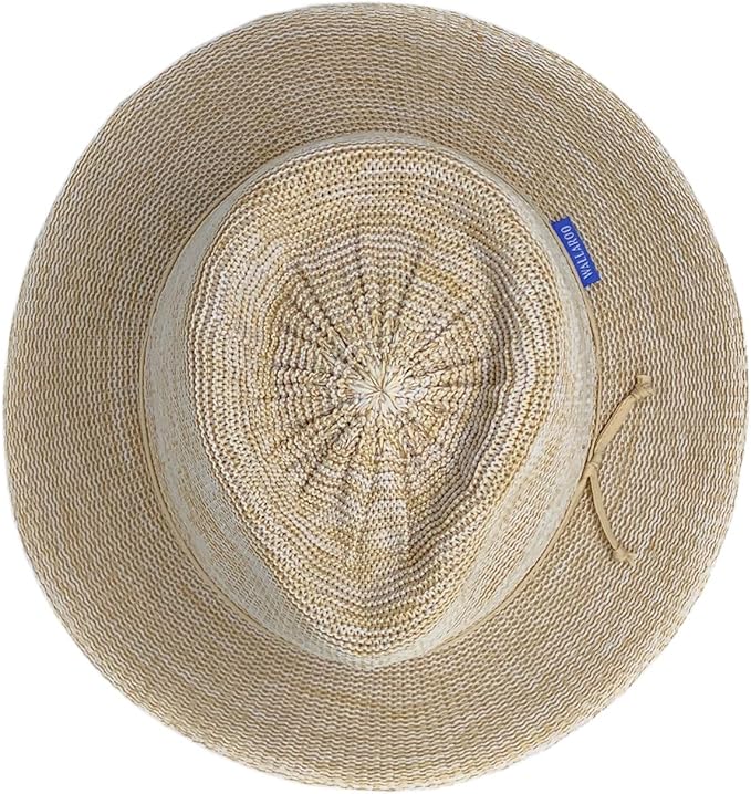 Wallaroo Hat Company Women’s Victoria Fedora – UPF 50+ UV Protection, Wide Brim, Medium Size, Packable & Adjustable Sun Hat