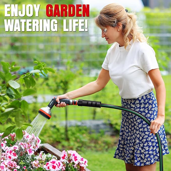 Heavy Duty Garden Hose 10ft, NON-EXPANDABLE Flexible Water Hose, Kink Resistant Lightweight Hybrid Hose, Leakproof Hose Male to Female Fittings