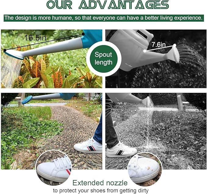 XXXFLOWER 1.5 Gallon Blue Watering Can Outdoor Garden Flower Plant, Lightweight 6 L Water Cans with Detachable Nozzle Watering Pot for Office House Garden