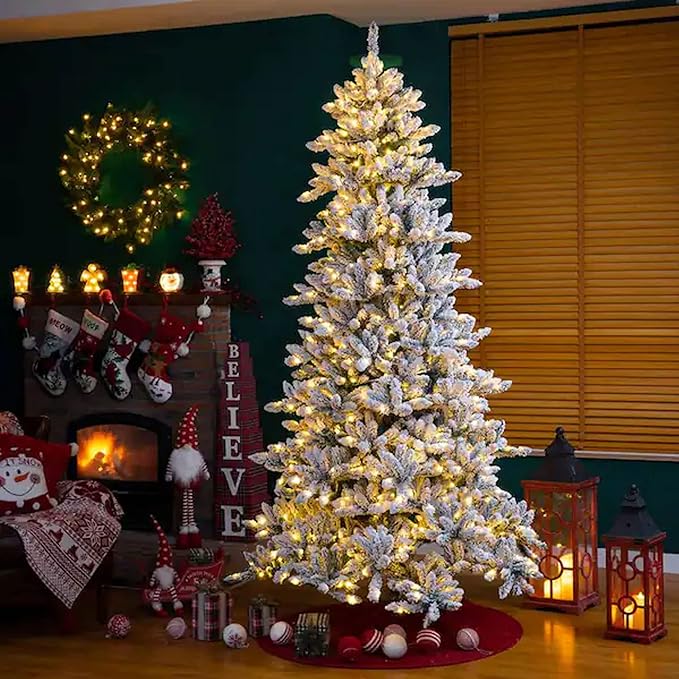 Dazzle Bright Christmas Tree Lights, 448 LED Waterfall Tree Topper Lights with Remote & 8 Lighting Modes, 8.2FT X 16 Lines Christmas Light for Indoor Outdoor Yard Party Xmas Decoration (Warm White)