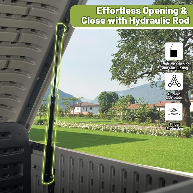 Resin Deck Box 200 Gallons, Extra Large Heavy-Duty Outdoor Storage Box, Lockable & Waterproof Patio Outside Storage Box for Patio Furniture, Tools, Pool Supplies