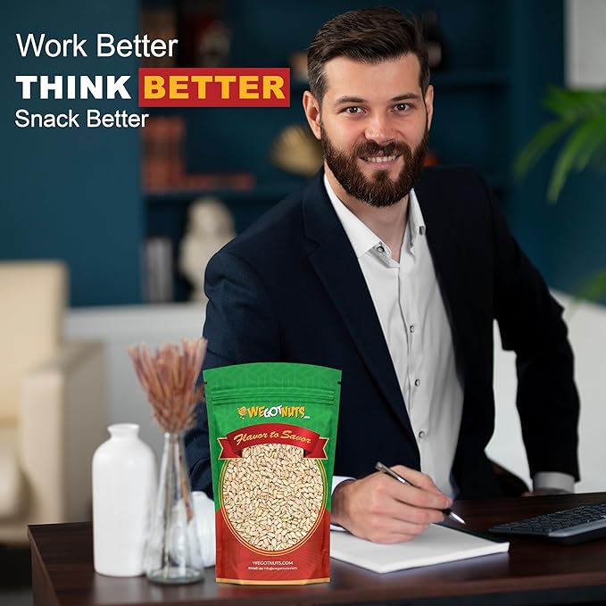 Raw Sunflower Seed Kernels by We Got Nuts - Premium Quality Kosher Shelled Sunflower Seeds - Natural & Healthy Fitness & Diet-Friendly Snack- Raw, Shelled & Unsalted- Air-Tight Resalable Bag- 5 lbs