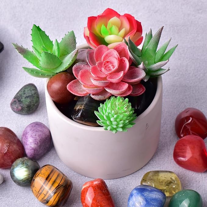 Polished Ocean Jasper Crystal Stones - 2 Pcs of 1.2" Worry Stone for Anxiety, Pocket Palm Stone Super Large Handpicked Natural Tumbled Gemstones for Meditation, Reiki, Chakra Healing, Home Decor