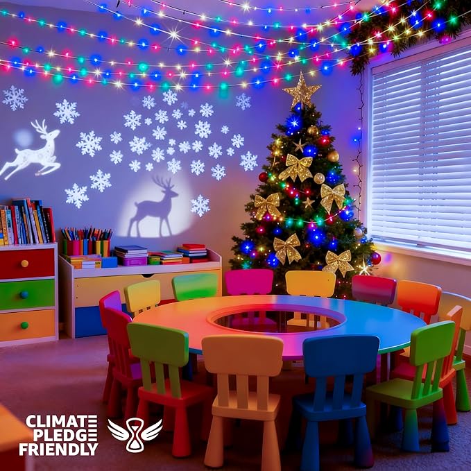 33FT 100 LEDs String Lights Waterproof Fairy Lights 8 Modes with Memory 30V UL Certified Power Supply for Home, Garden, Wedding, Party, Christmas Decoration Indoor Outdoor (Multicolor)