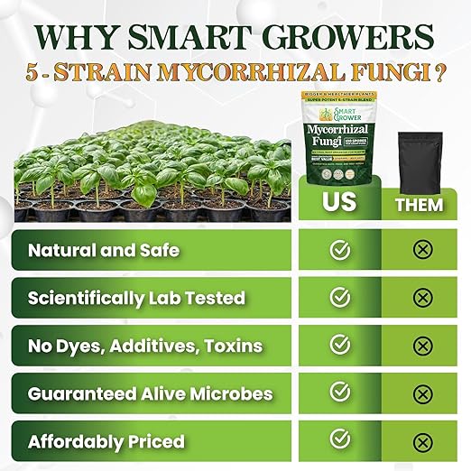 Mycorrhizal Fungi Organic Root Enhancer for Plants, Super Potent 100 Spores Pe, 5-Strain Bler Gramnd, Ra Respidults for Gardens, Houseplants, Lawns, Mycorrhizae Smart Grower 125 Grams for 125 Plants