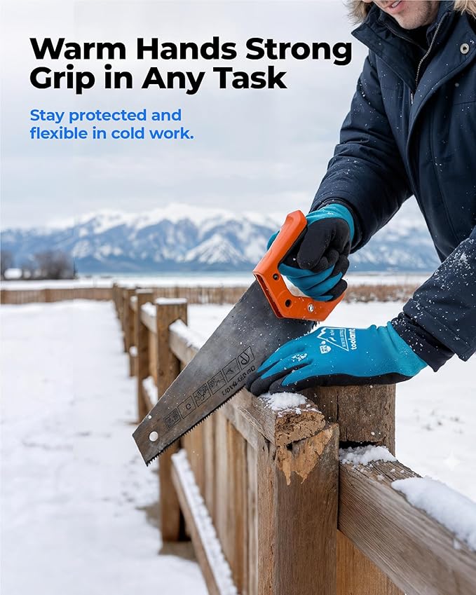 toolant Waterproof Winter Work Gloves for Men and Women, ANSI A4 Cut Resistant Freezer Gloves for Outdoor Cold Weather