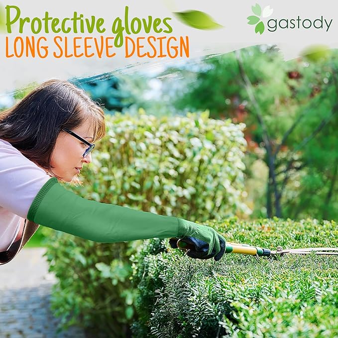 Long Sleeve Gardening Gloves Women and Men - Long Cuff Garden Gloves, Multipurpose Heavy Duty Outdoor and Indoor