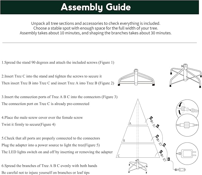 Colorado Blue Spruce 7.5ft Christmas Tree Pre-Lit Artificial Full with 1518 Low-Voltage Warm LED Lights, Foldable Stand & Realistic Flame-Resistant Branches