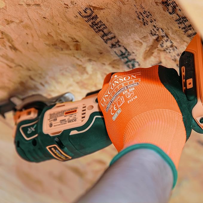 linconson 12 Pack Safety Performance Series Construction Mechanics Work Gloves