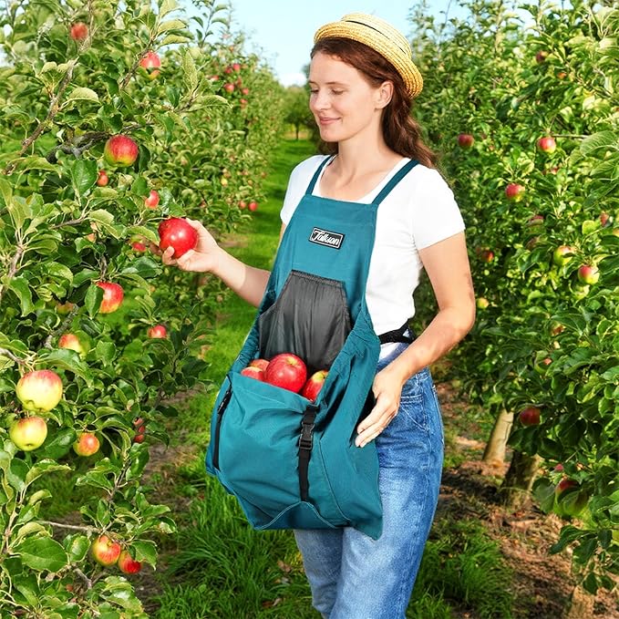 Gardening Apron, Garden Apron with Quick Release Pockets,Water Resistant Oxford with Adjustment Cross Strap,Farm Work