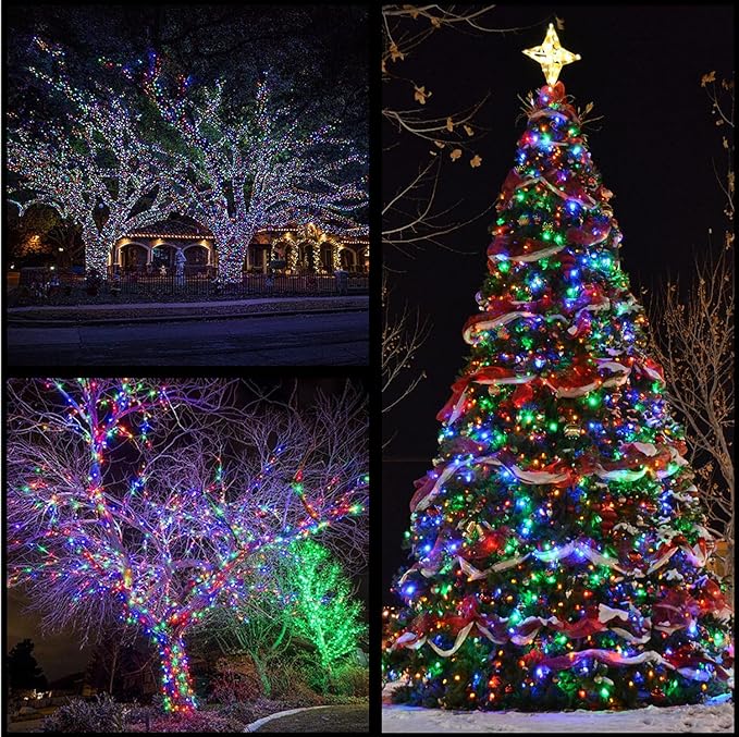 YULETIME 200 Count Multicolor LED Christmas Lights, 66 Feet Green Wire UL Certified Commercial Grade Holiday String Light Set (Multicolor)