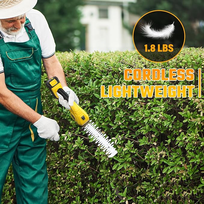 Cordless Grass Shear & Hedge Trimmer for DEWALT 20V Battery, 2 in 1 Handheld Electric Shrubbery Trimmer, Bush Trimmer for Yard & Garden, Lawn(Tool Only)