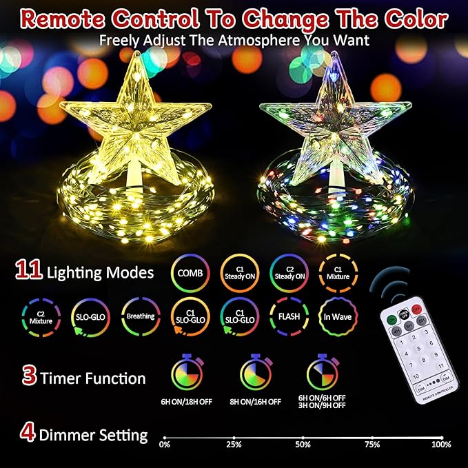 Dolicer 6FT Pop Up Artificial Christmas Tree with Lights & Remote, Collapsible Easy Christmas Tree with 200 Warm White & Colorful LED Lights, Foldable Xmas Tree for Small Space