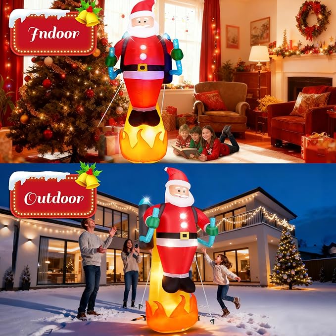 8 FT Christmas Inflatable Outdoor Decorations with LED Lights, Blow Up Yard Decorations for Christmas, Holiday Xmas Inflatables Garden Lawn Decor