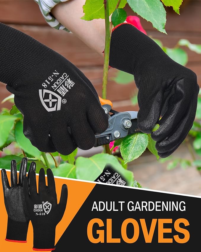 72 Pairs Gardening Work Gloves Bulk for Men Women, Rubber Coated Garden Multipack Safety Construction Glove