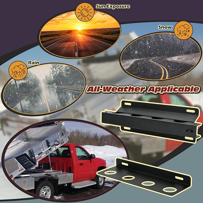 TOPOWN 4-Hole Heavy Duty Shovel Holder for Truck Bed with Double Fixation, Adjustable Landscape Tool Rack Truck Bed Mount for Shovels, Tool Holder for Rakes, Garden Tools, Farm Tools (Bed & Box Mount)