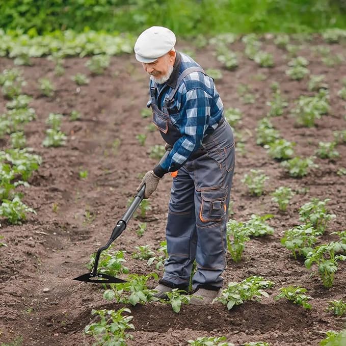 Hollow Hoe Garden Tool Long Handle 56" for Digging, Weeding, Hoeing, Cutting and Loosing Soil, Sickle Garden Hoe Heavy Duty Landscaping Tools