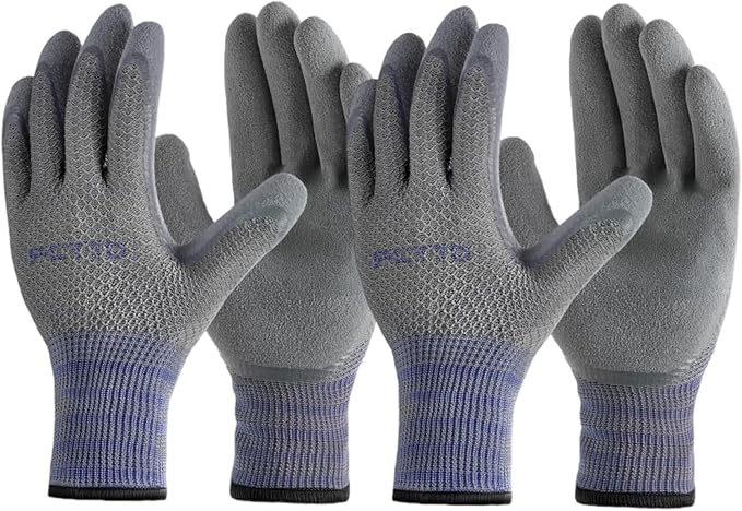 3 Pairs Gardening gloves for men, Garden gloves with rubber coating, Work gloves for Weeding, Digging, Raking, Pruning Flower Rose (Medium/8)