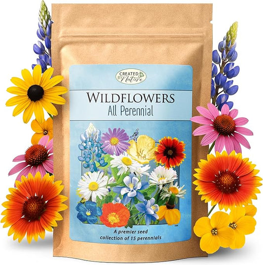 Created By Nature All Perennial Flower Seeds, 15 Flower Varieties, 49,000 Wildflower Seeds