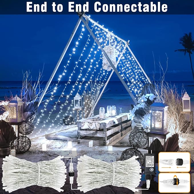 165FT 500 LED Christmas Lights, Plug in Christmas String Lights with Waterproof, 8 Modes Twinkle Fairy Lights for Xmas Garden Tree Holiday Decorations, White