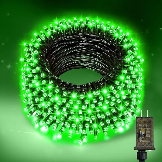 Nisocy 66FT 200 LED Green String Lights with Green Wire, Waterproof Christmas Tree Fairy Lights with 8 Modes, Indoor Outdoor Seasonal Decorative Lighting for Holiday, Party, Garden