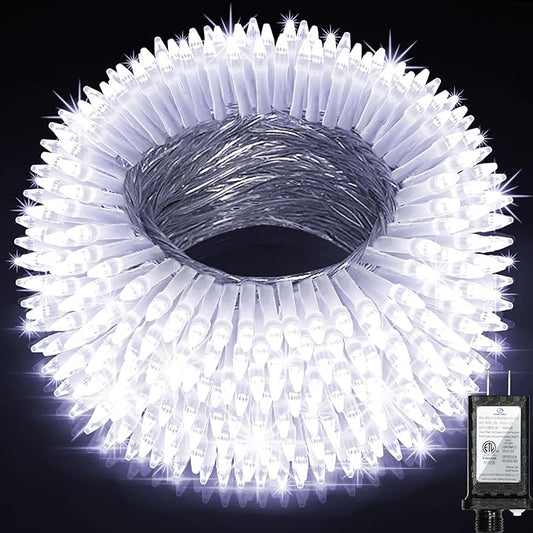 750LED Christmas Lights Outdoor Use, 240ft 12 Modes Cool White LED String Lights with Timer Dimmable, Waterproof Christmas Tree Lights for Xmas Patio Yard Fence Balcony Garden Decor Cool White