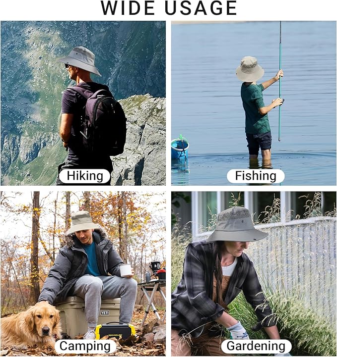 NPQQUAN Sun Hats for Men Women with Neck Flap UPF 50+ UV Protection Wide Brim Bucket Hat Safari Hiking Fishing Hats