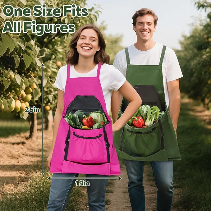 Gardening Apron,Canvas Garden Apron with Pockets for Women and Men,Harvest Apron,Gifts for Gardeners