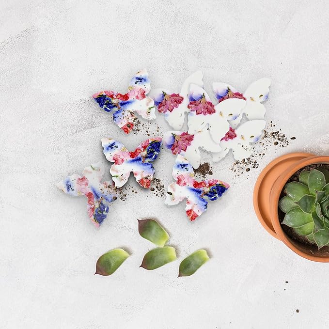 Butterfly Seed Paper – 50pcs Small Pink & Purple Plantable Wildflower, Writable & Plantable Gift for Moms, Plant Lover, & Teachers, Ideal for Weddings, Baby Shower, Memorial, & Celebrations