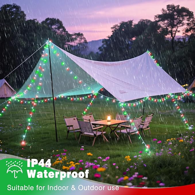 100FT 300 LED Christmas Lights Outdoor, Plug in Christmas String Lights Indoor, Waterproof & 8 Modes & Timer Function, Connectable Fairy Twinkle Light for Bedroom Patio Wedding Decor, Red White Green