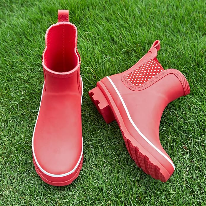 SWIFTFROG Rain Boots for Women - Waterproof Ankle Garden Shoes Anti-Slipping Floral Printed Rainboots for Ladies Stylish Light Ankle Rain Shoes, Women's Rain Footwear