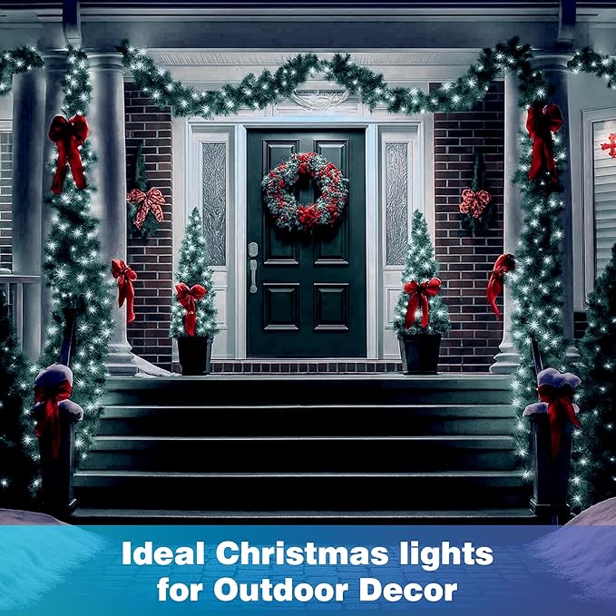 Christmas Lights 1200 LED 394 FT, IP67 Waterproof Christmastree Lights with 8 Modes, Remote Control 3 Timers & Memory Function Xmas Decorations for House and Holiday (Cool White)