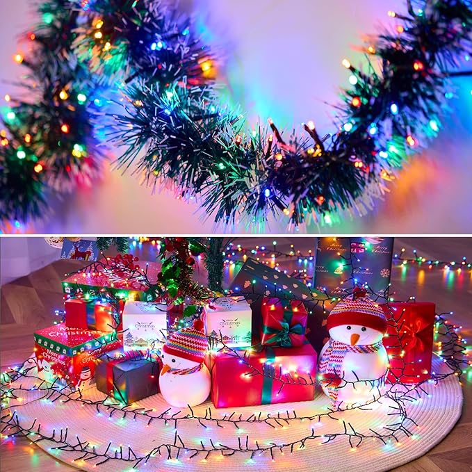 1000 LED Amount of Christmas Tree Lights Decorations with Remote, Waterproof Plug in Cluster Lights Christmas for Outdoor Outside Indoor,Multicolor