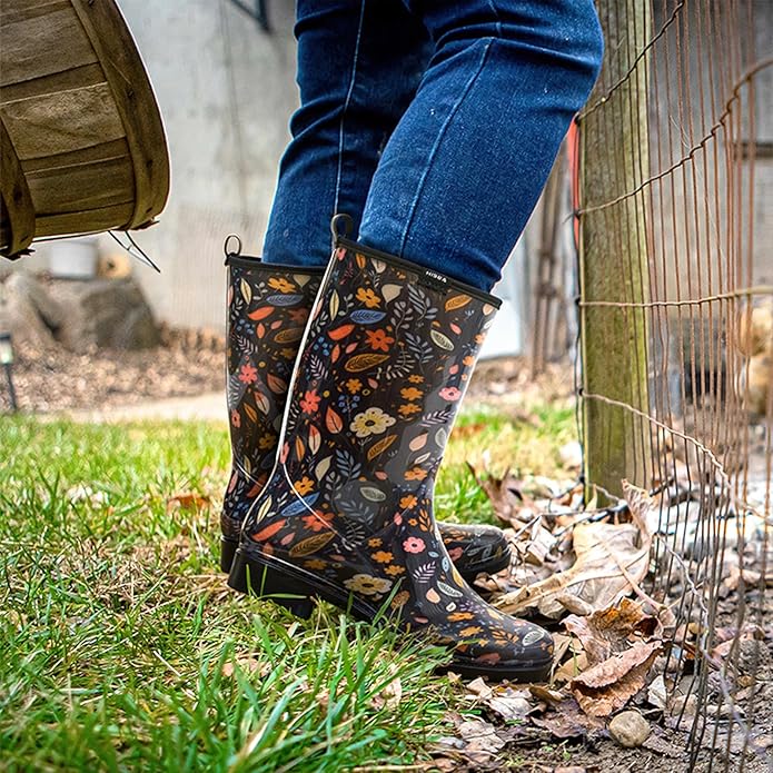 HISEA Women's Rain Boots Waterproof Mid Calf Garden Boots for Women