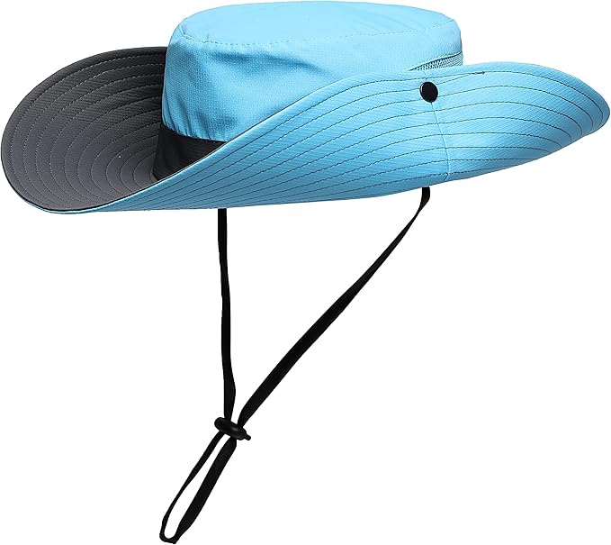 Womens Summer Sun Hat Beach Hat Wide Brim Outdoor UV Protection Hat Foldable Cool Mesh Ponytail Bucket Hat